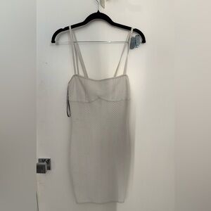 Herve Leger Cream Strapless Dress